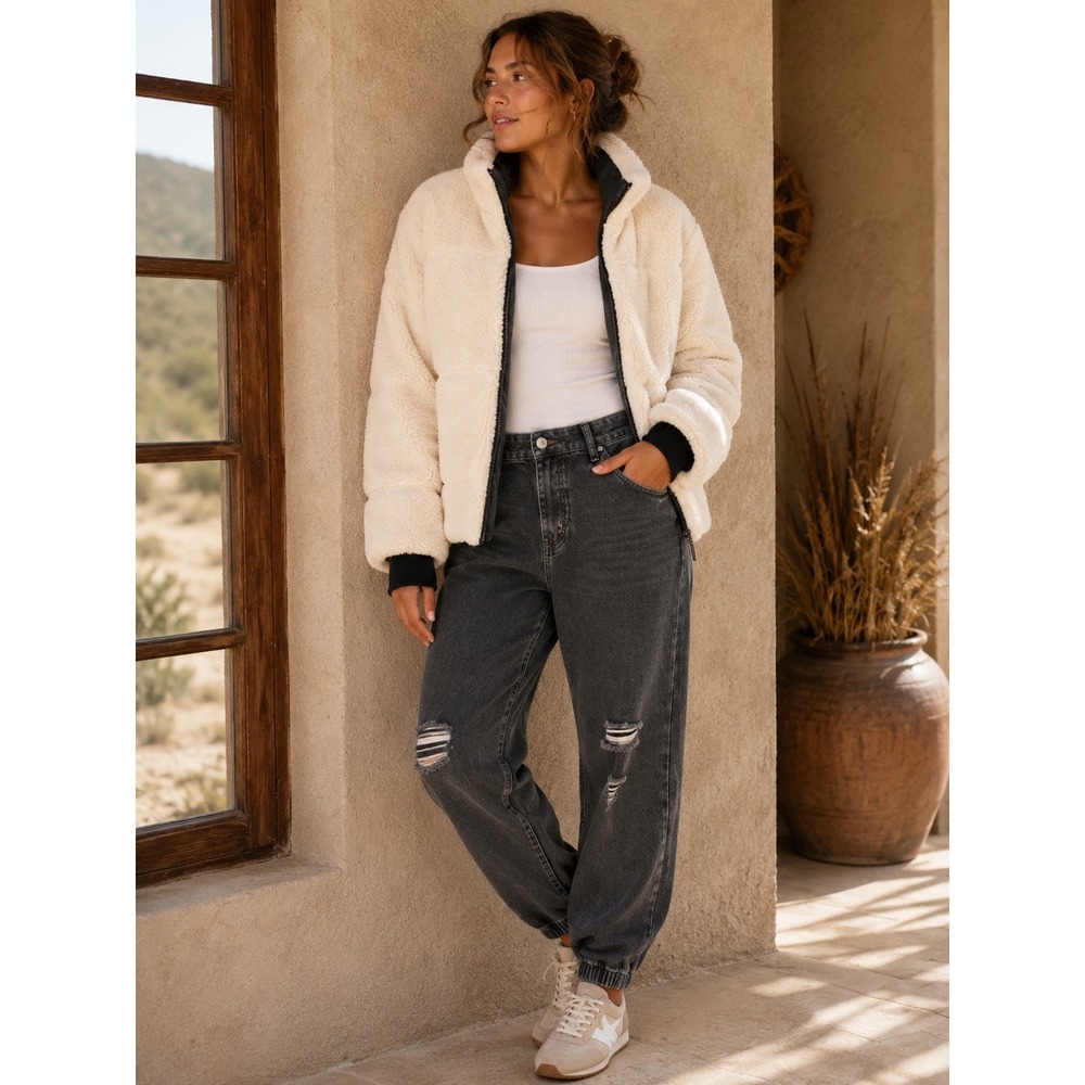 Rag & Bone Miramar Jogger Rock w/ Holes Faded Black Trompe L'oeil Pants Small